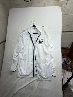 Team USA Track Jacket Size 2XLarge White Full Zip Warmup